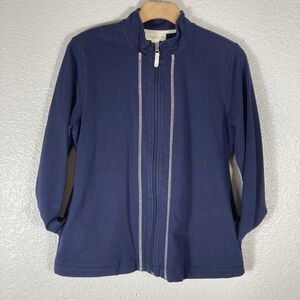 Cardigan Sweater Jacket Womens PM Full Zip Blue Gorpcore Cabin Cozy Lightweight